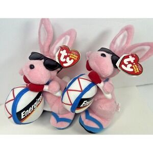 2 Energizer Bunnies‎ TY Beanie Babies Exclusive New So Cute! Pink